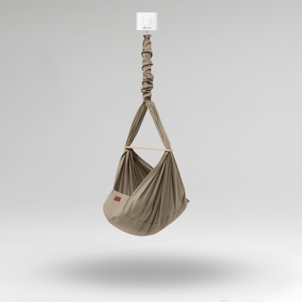 Design4Kids Federwiege Baby Classic mit Motor & Deckenbefestigung - taupe