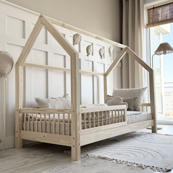 Design4kids Hausbett Sole Komfort - 160x80 Naturholz