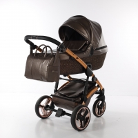 JUNAMA Kombi Kinderwagen Glitter Braun-Gold