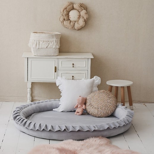 MOJE. Baby Spielmatte/Spielnest VELVET SOFT - light gray