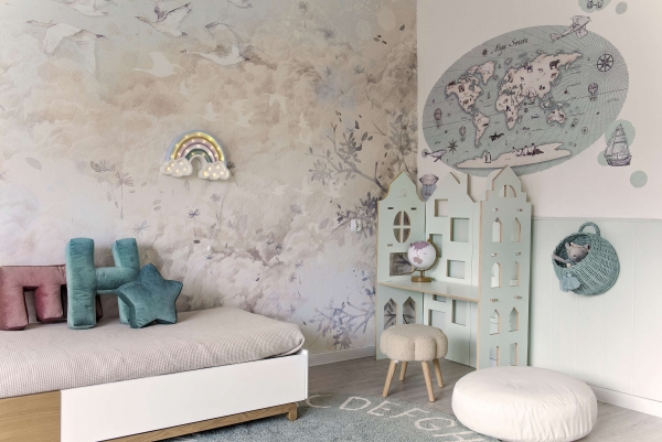 MALUMI abschwischbare Kinderzimmer-Fototapete DREAM KIDS - beige