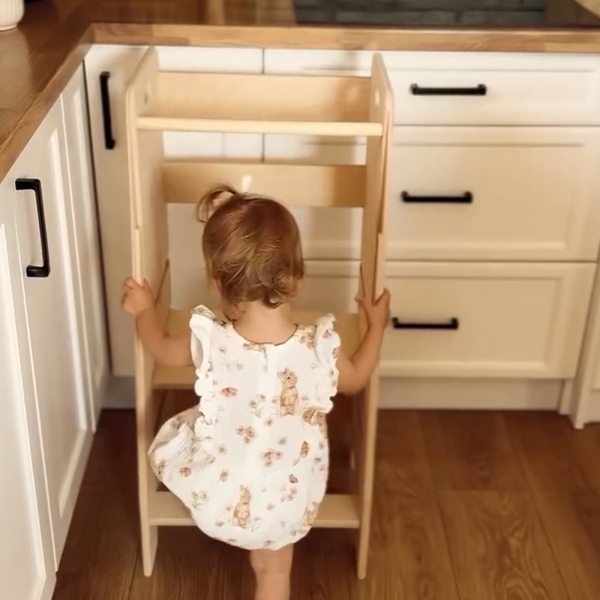 BabyWood Küchenhelfer/Lernturm Comfort M - natur