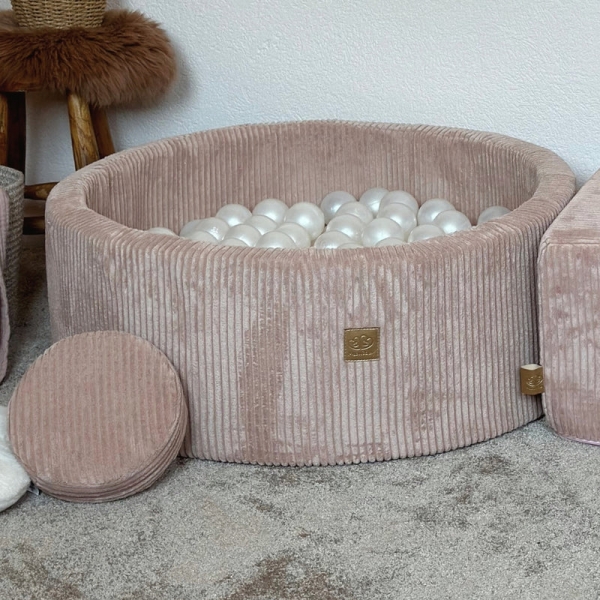 MeowBaby Schaumspielset Ästhetik Cord powder pink mit Bällebad und 200 Bälle
