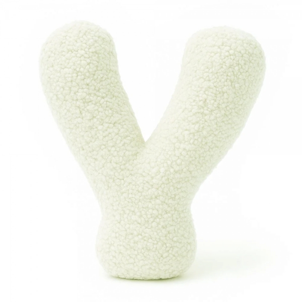MeowBaby Buchstaben-Kissen Bearly Y - creme/beige