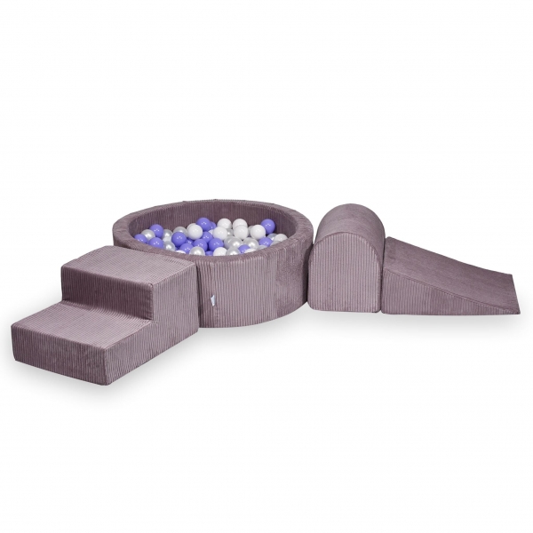 MiMii Schaumspielset Cord dusty lavender mit Bällebad und 200 Bälle zum selber Gestalten