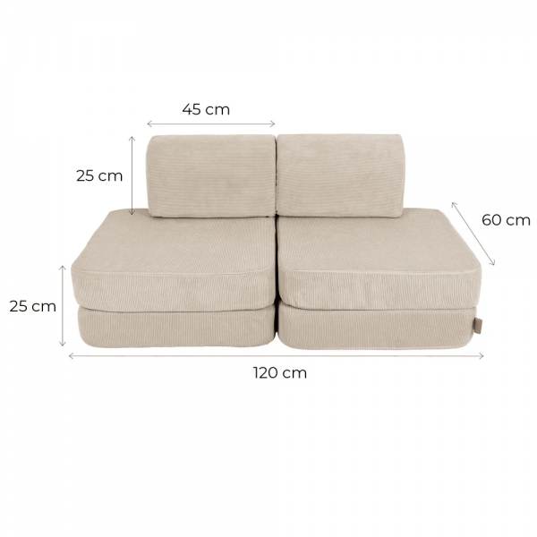 MeowBaby Spielsofa Mini Basic Cord Premium - grau