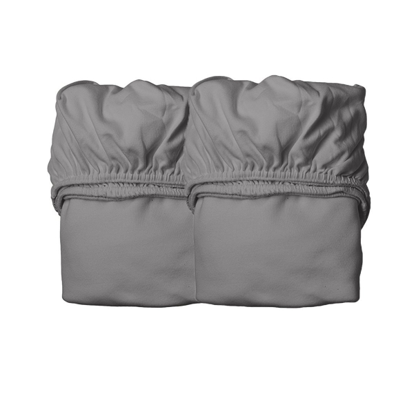 Leander Laken für Babybett, 2 Stck - cool grey