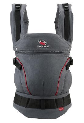manduca Babytrage First Hemp Cotton grau/rot