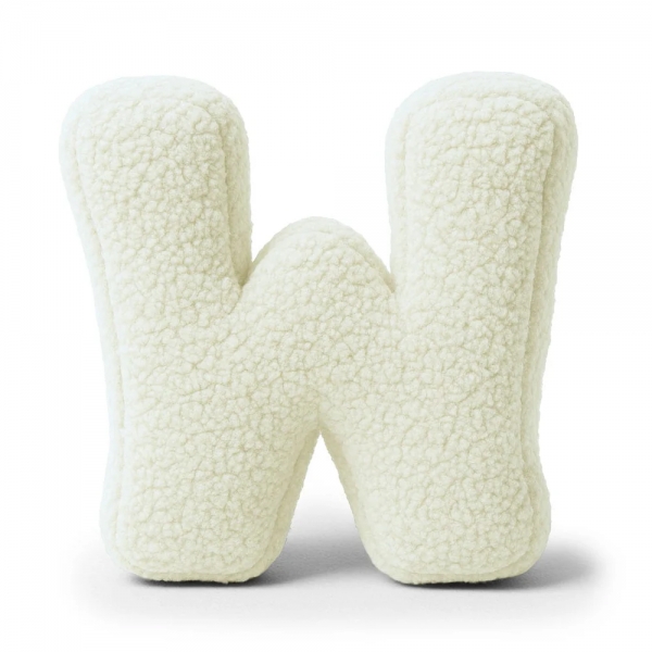 MeowBaby Buchstaben-Kissen Bearly W - creme/beige