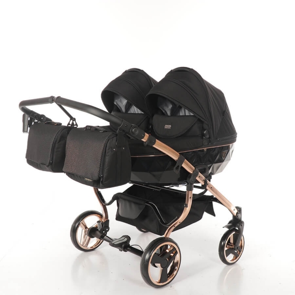 JUNAMA Zwillingskinderwagen Individual Duo 02 - schwarz/bronze