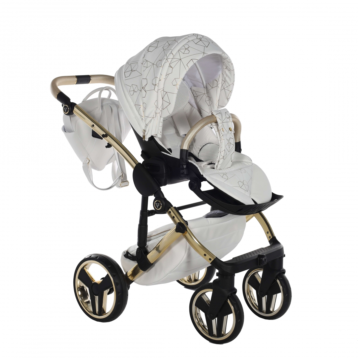 JUNAMA DIAMOND HEART 01 - wei/gold | Die kleine Schnullerbacke