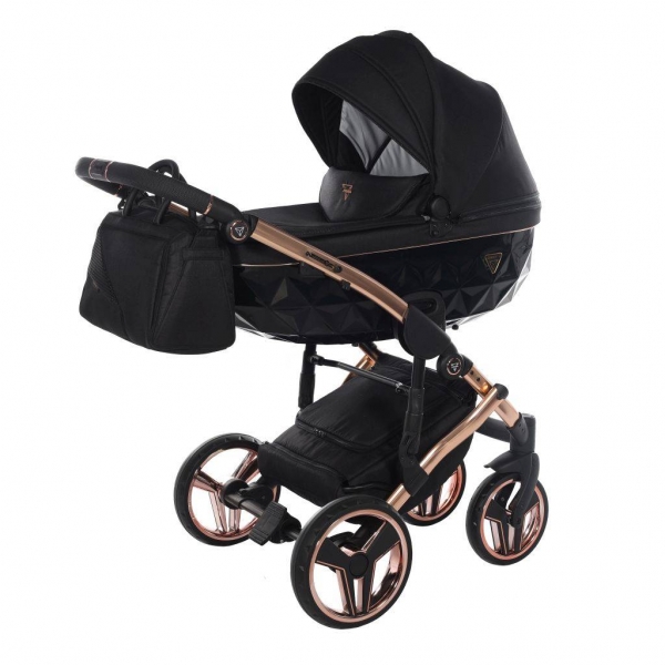 JUNAMA Kombi Kinderwagen DIAMOND S LINE V3 - schwarz/copper