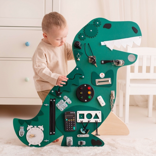 Foxy Family BusyBoard - Montessori BusyBoard - T-Rex