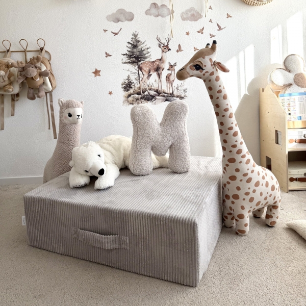 Design4Kids XXL Hüpfpolster Cord Grande - cloudy grey