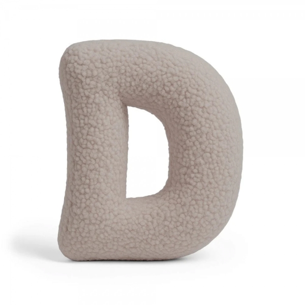 MeowBaby Buchstaben-Kissen Bearly D - taupe