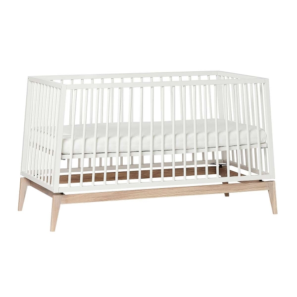 Leander Luna Babybett, 140x70 cm, Weiss/Eiche