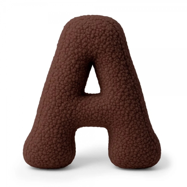 MeowBaby Buchstaben-Kissen Bearly A - chocolate