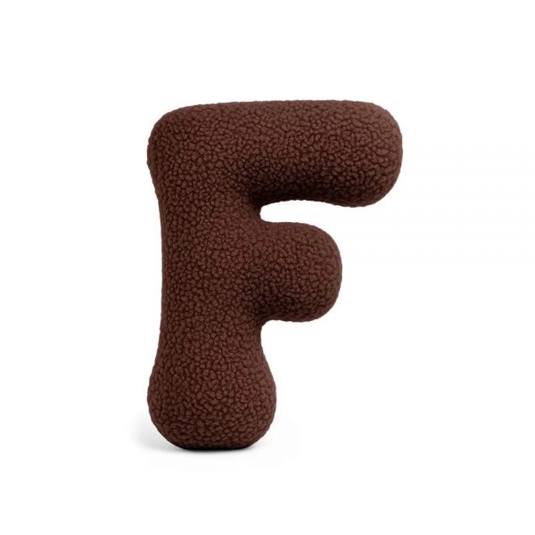 MeowBaby Buchstaben-Kissen Bearly F - chocolate