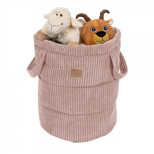 MeowBaby Spielzeugtonne aus Cord – Ästhetik powder pink