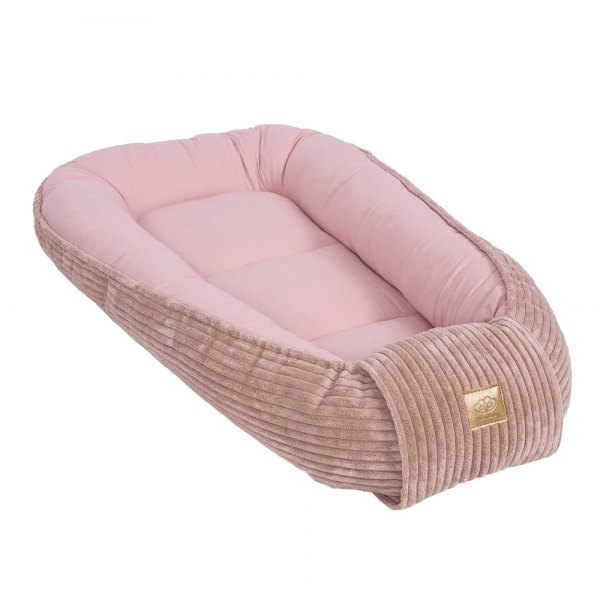MeowBaby Babynestchen Cord für Neugeborene - Ästhetik powder pink