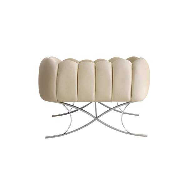 JABARI Babywiege Falcone mit Fuß - Beige/Silber