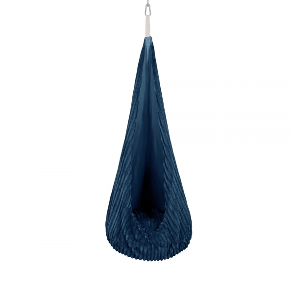 MeowBaby Hängesessel Cocoon Churros Plüsch-Cord - Midnight Blue