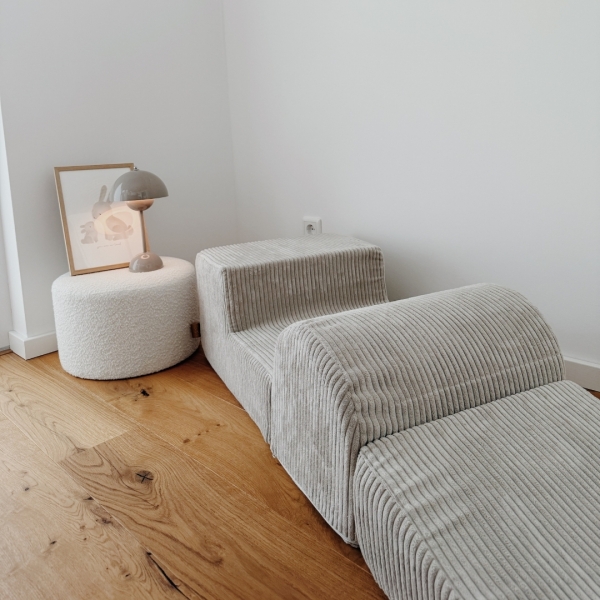 MeowBaby Schaumspielset Ästhetik Cord ecru/beige - 3 tlg. 90x45cm