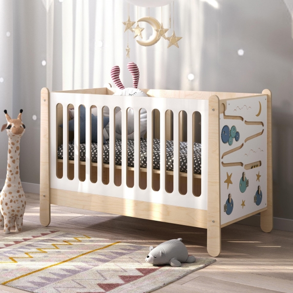 BusyKids Montessori Mitwachsendes 2-in-1 Kinderbett/Schreibtisch LILU - weiß