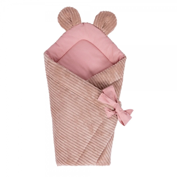 MeowBaby Einschlagdecke Cord zum Schlafen &amp; Kuscheln – Ästhetik powder pink