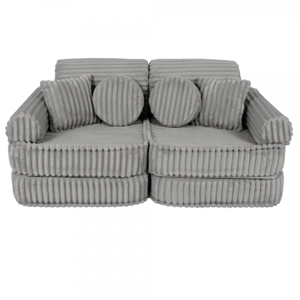 Design4Kids Mini Spielsofa Pearl Plüsch-Cord Plus- marble gray