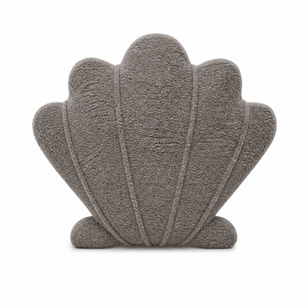 MeowBaby Deko-Kissen Muschel - Soft Bouclé Edition - taupe