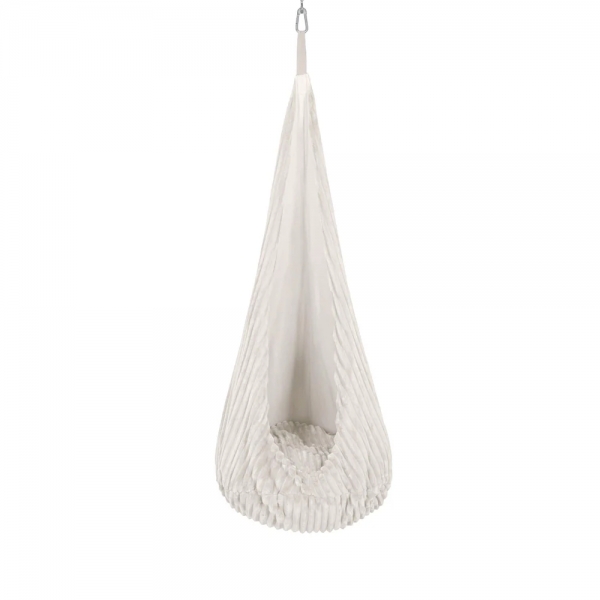 MeowBaby Hängesessel Cocoon Churros Plüsch-Cord - Cotton Candy White
