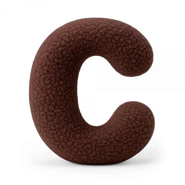 MeowBaby Buchstaben-Kissen Bearly C - chocolate