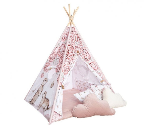 BabySteps Premium Tipi-Zelt für Kinder - Peony Dreamland