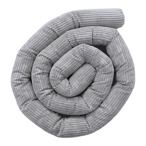 MeowBaby Bettschlange Cord, 3m - Ästhetik Grau