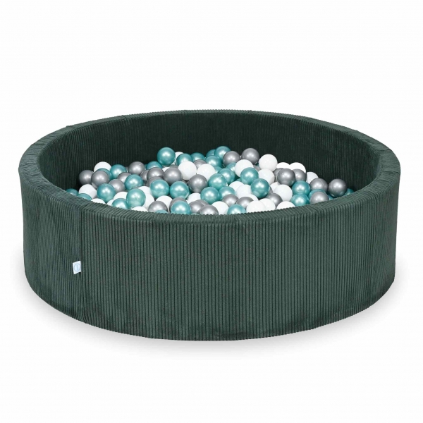 MiMii Bällebad 130x40cm Cord dark cyan mit 700 Bällen zum selber Gestalten nach Wunsch