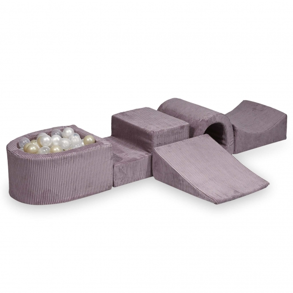 MiMii Schaumspielset II Cord dusty lavender mit Bällebad und 100 Bälle zum selber Gestalten