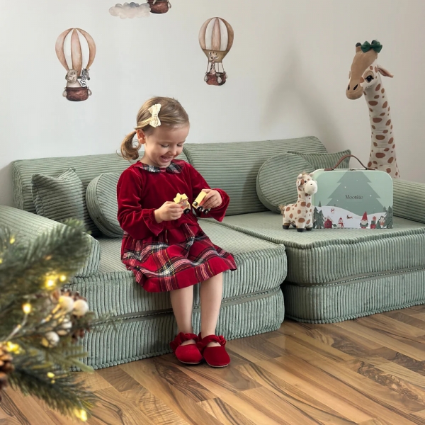 Design4Kids Spielsofa Jewel Cord - classic olive