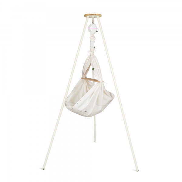 PAULI &amp; CO Federwiegen Motor Pure-Set &amp; Gestell Tripod SMART champagner - Natur Kreide