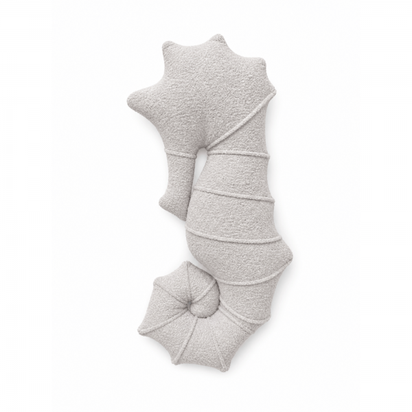 MeowBaby Deko-Kissen Seepferdchen - Soft Bouclé Edition - ecru