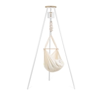 NONOMO Federwiegen Motor MOVE-Set Baby Classic & Gestell TIPI weiß - natur