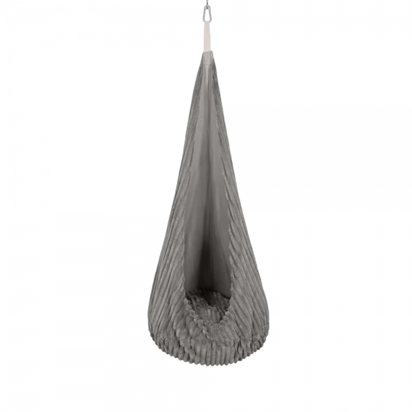 MeowBaby Hängesessel Cocoon Churros Plüsch-Cord - Moon Dust Grey
