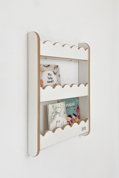 BabyWood Montessori Hängeregal WAVE S - Weiß