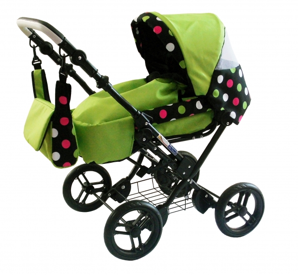 ZEKIWA Puppenwagen Zeki de luxe Punkte Grün