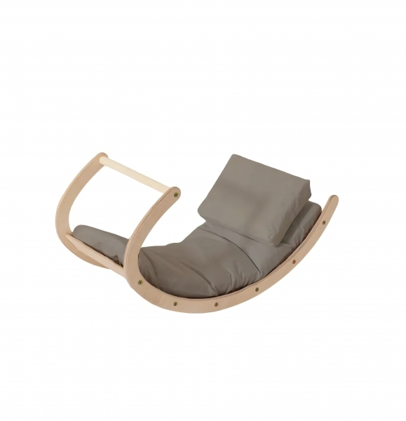 Design4Kids Wippkissen aus Baumwolle mit Kopfkissen für Indri - grau
