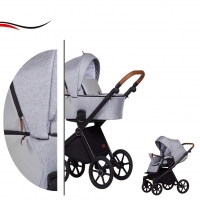 Baby Merc Kombikinderwagen 2 in 1 Mango M199 hellgrau - 10-teilig