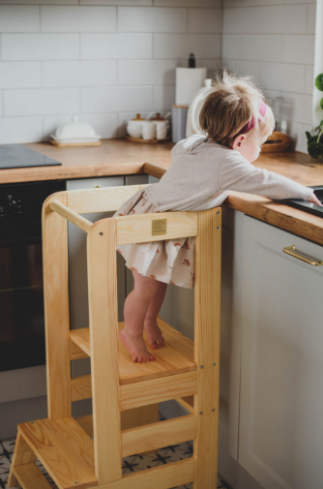 MeowBaby Lernturm / Küchenhelfer für Kinder - Naturholz