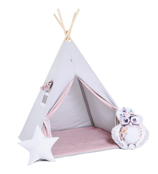 Design4Kids Tipi-Zelt M-Special Set Sugar Icicle - grau