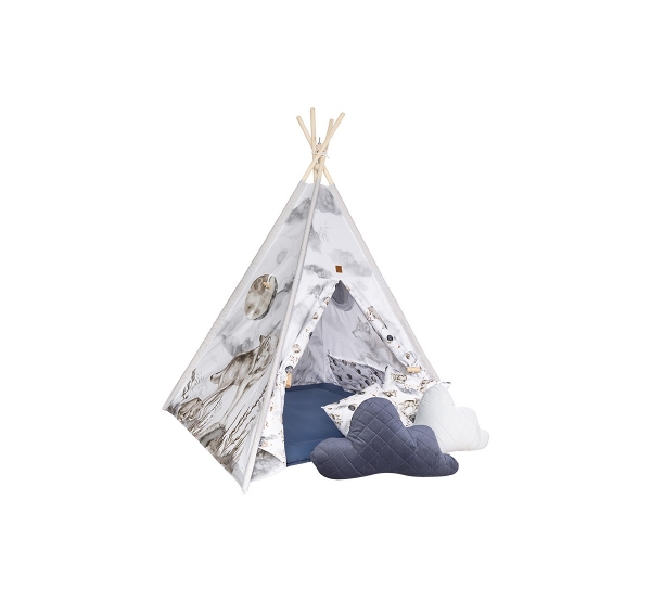 BabySteps Premium Tipi-Zelt für Kinder - Wolf Moonlight
