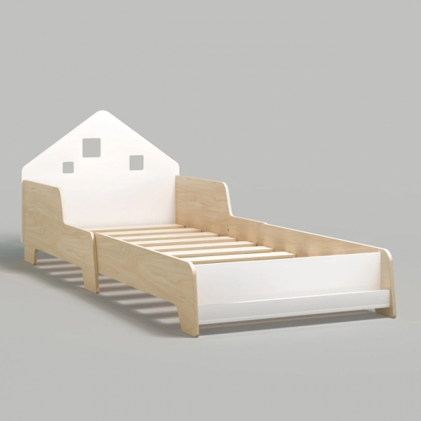 BusyKids Bett in Hausform mit LED-Beleuchtung - weiß